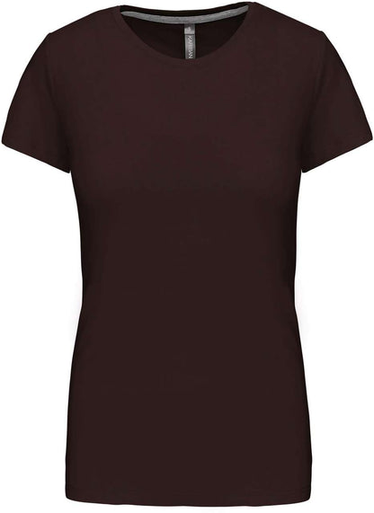 LADIES' SHORT SLEEVE CREW NECK T-SHIRT - Chocolate - Main