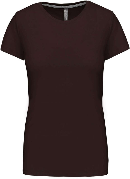 LADIES' SHORT SLEEVE CREW NECK T-SHIRT - Chocolate - Main