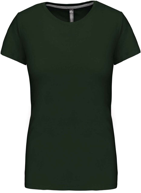 LADIES' SHORT SLEEVE CREW NECK T-SHIRT - Forest Green - Main