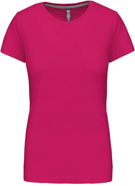 LADIES' SHORT SLEEVE CREW NECK T-SHIRT - Fuchsia - Main