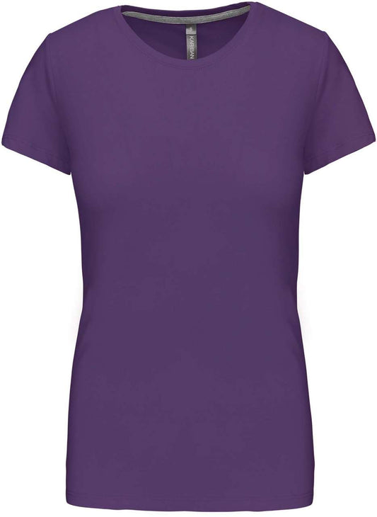 LADIES' SHORT SLEEVE CREW NECK T-SHIRT - Purple - Main