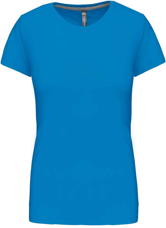 LADIES' SHORT SLEEVE CREW NECK T-SHIRT - Tropical Blue - Main