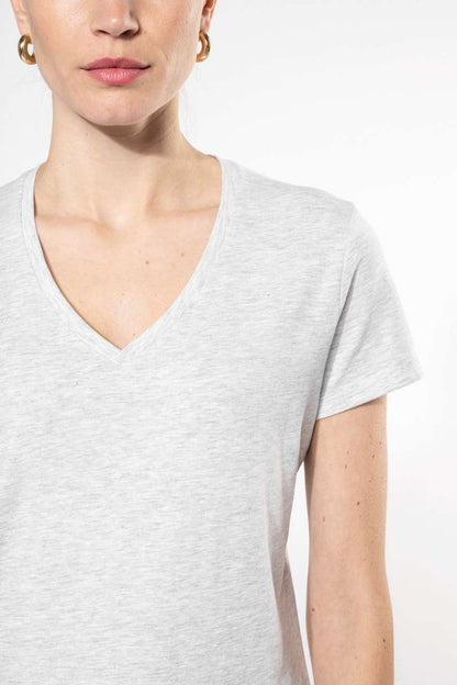 LADIES' SHORT-SLEEVED V-NECK T-SHIRT - Oxford Grey - Additional