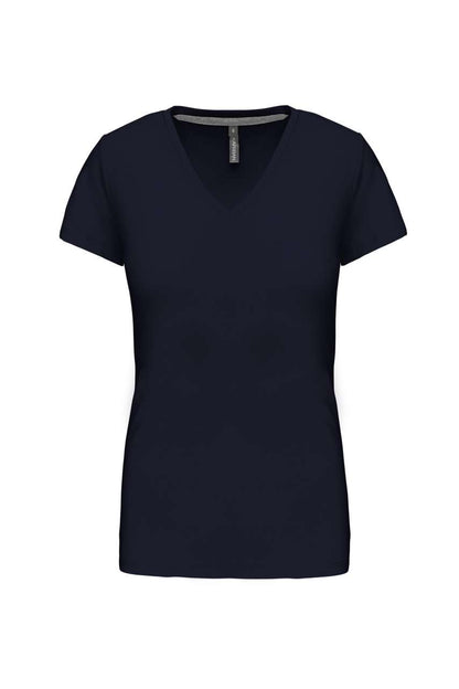 LADIES' SHORT-SLEEVED V-NECK T-SHIRT - Navy - Main