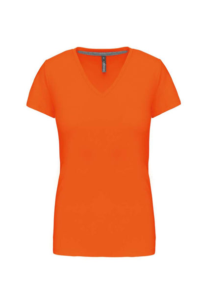 LADIES' SHORT-SLEEVED V-NECK T-SHIRT - Orange - Main