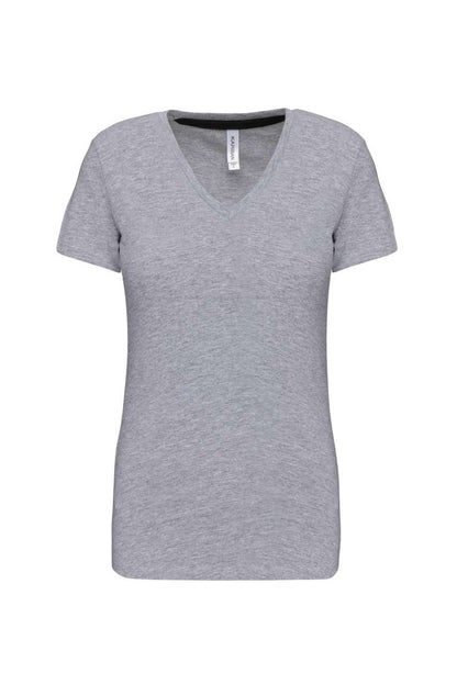 LADIES' SHORT-SLEEVED V-NECK T-SHIRT - Oxford Grey - Main