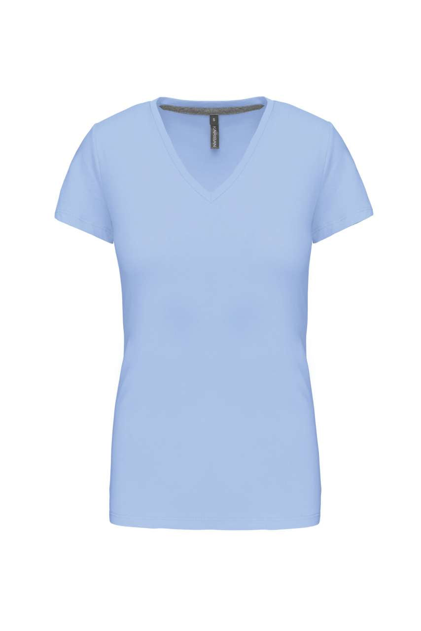 LADIES' SHORT-SLEEVED V-NECK T-SHIRT - Sky Blue - Main