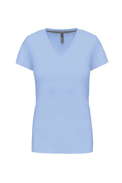 LADIES' SHORT-SLEEVED V-NECK T-SHIRT - Sky Blue - Main
