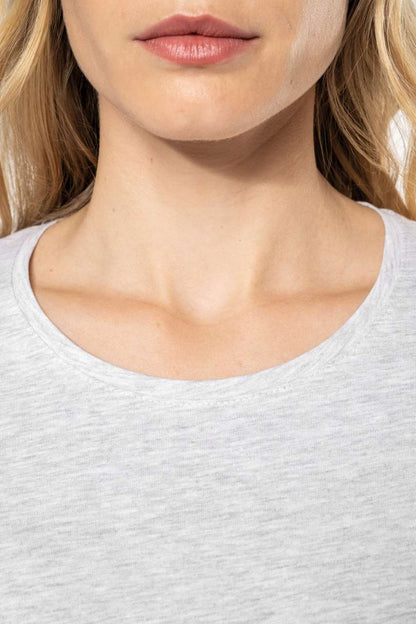LADIES' LONG-SLEEVED CREW NECK T-SHIRT - Light Sand - Additional