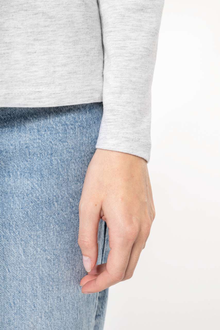 LADIES' LONG-SLEEVED CREW NECK T-SHIRT - Ash Heather - Additional
