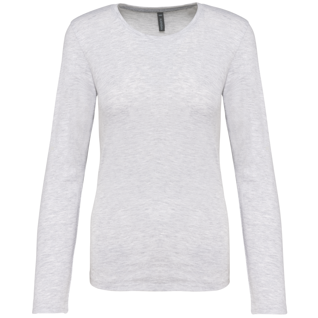 LADIES' LONG-SLEEVED CREW NECK T-SHIRT - Ash Heather - Main