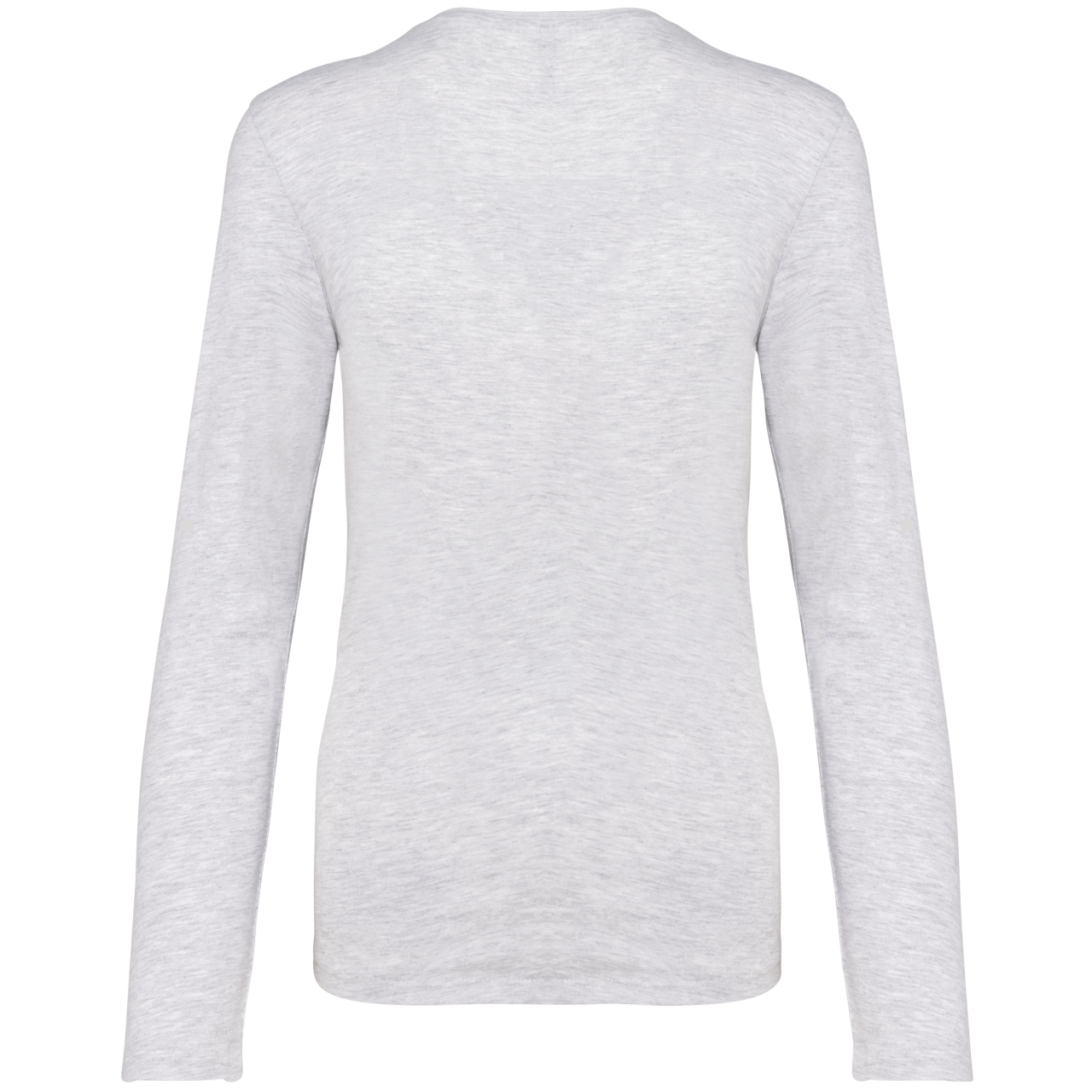 LADIES' LONG-SLEEVED CREW NECK T-SHIRT - Ash Heather - Additional