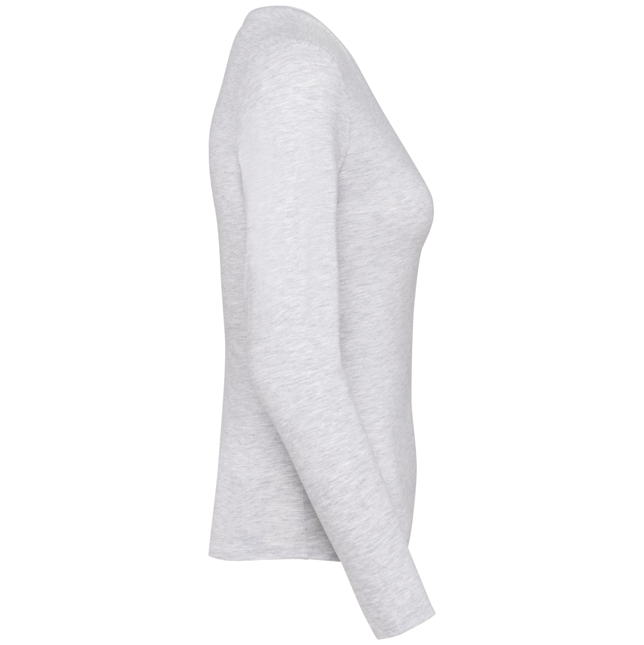 LADIES' LONG-SLEEVED CREW NECK T-SHIRT - Ash Heather - Additional