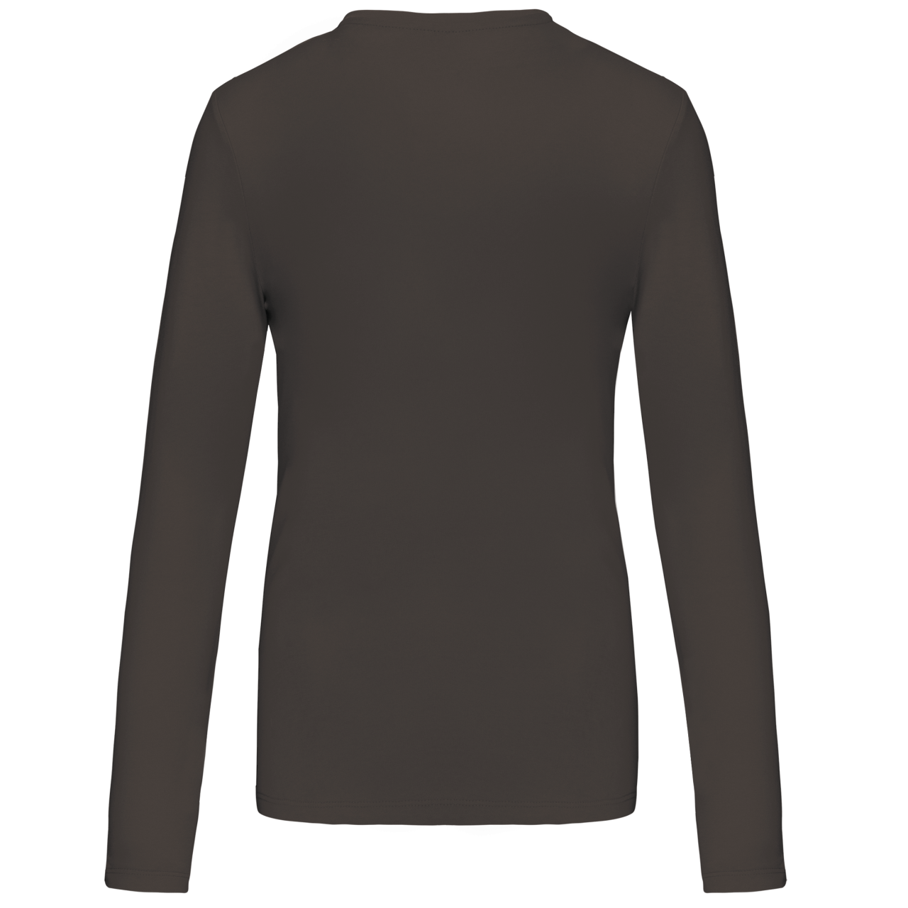 LADIES' LONG-SLEEVED CREW NECK T-SHIRT - Dark Grey - Additional