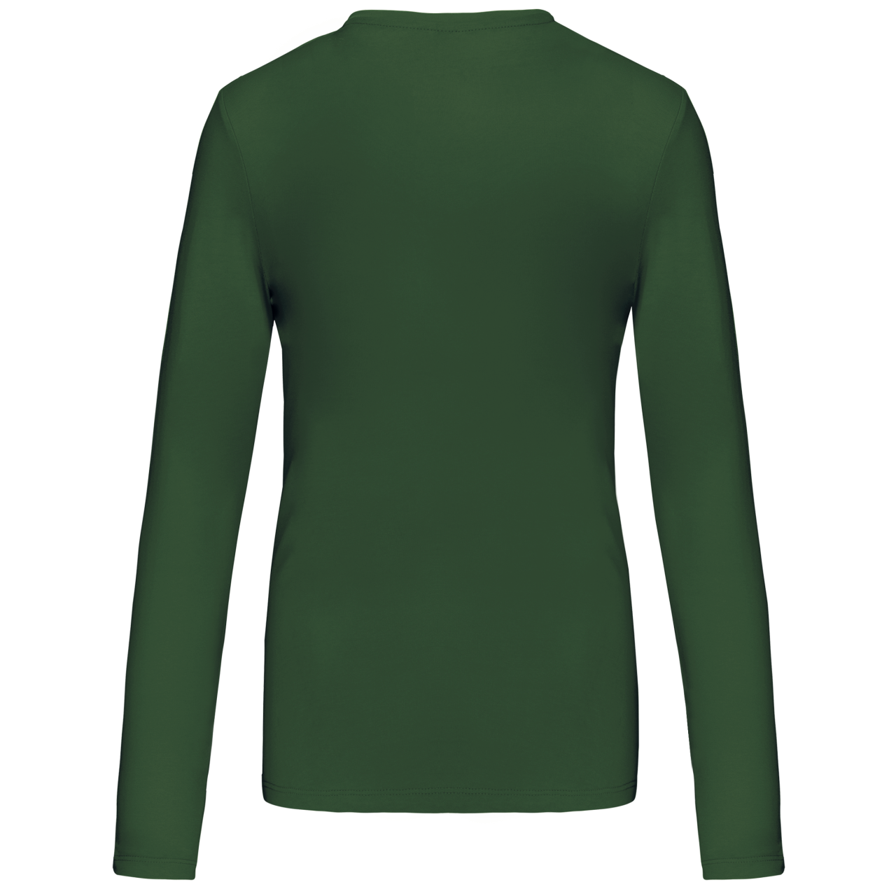 LADIES' LONG-SLEEVED CREW NECK T-SHIRT - Forest Green - Additional