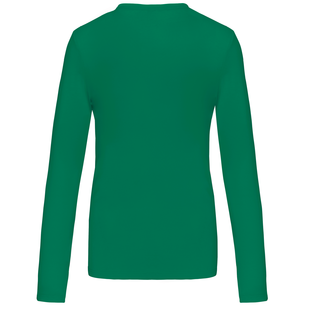 LADIES' LONG-SLEEVED CREW NECK T-SHIRT - Kelly Green - Additional