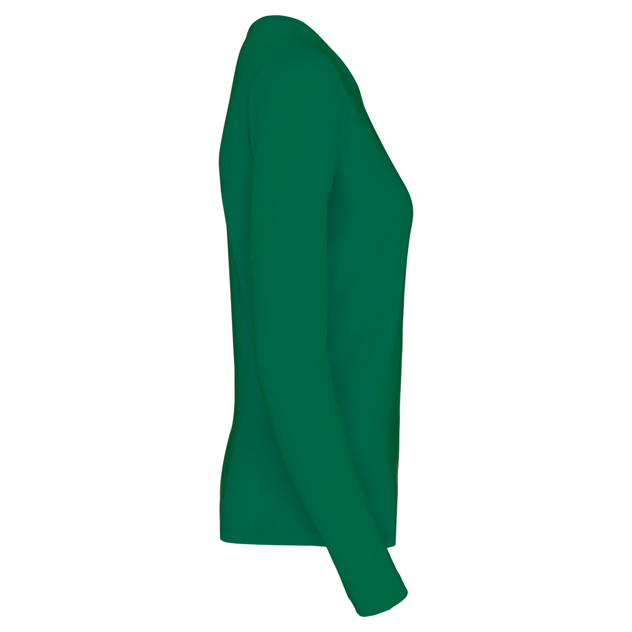 LADIES' LONG-SLEEVED CREW NECK T-SHIRT - Kelly Green - Additional