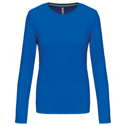 LADIES' LONG-SLEEVED CREW NECK T-SHIRT - Light Royal Blue - Main