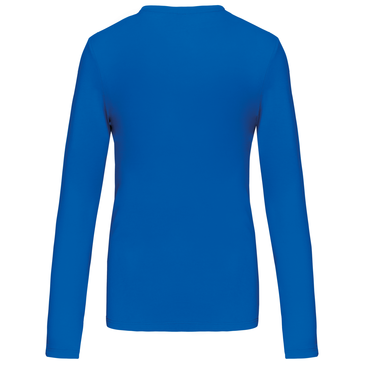 LADIES' LONG-SLEEVED CREW NECK T-SHIRT - Light Royal Blue - Additional