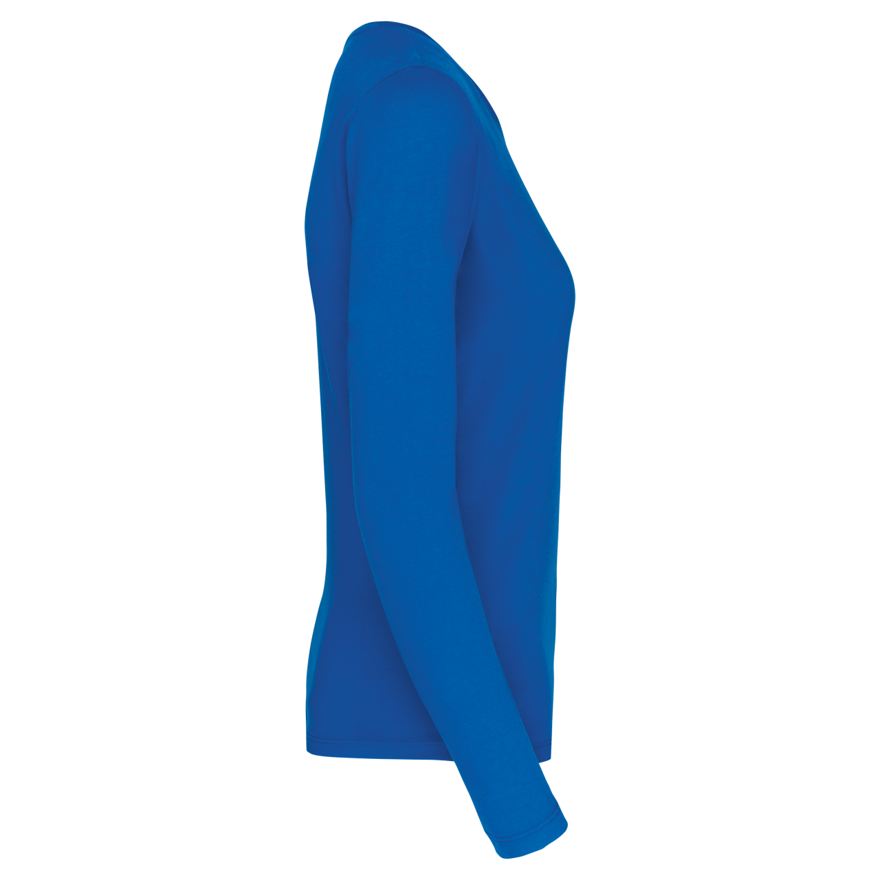 LADIES' LONG-SLEEVED CREW NECK T-SHIRT - Light Royal Blue - Additional