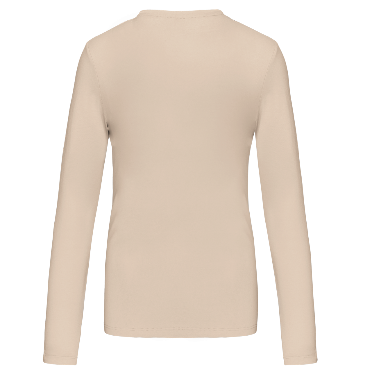 LADIES' LONG-SLEEVED CREW NECK T-SHIRT - Light Sand - Additional