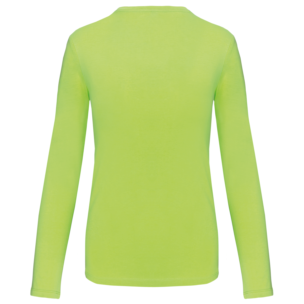 LADIES' LONG-SLEEVED CREW NECK T-SHIRT - Lime - Additional