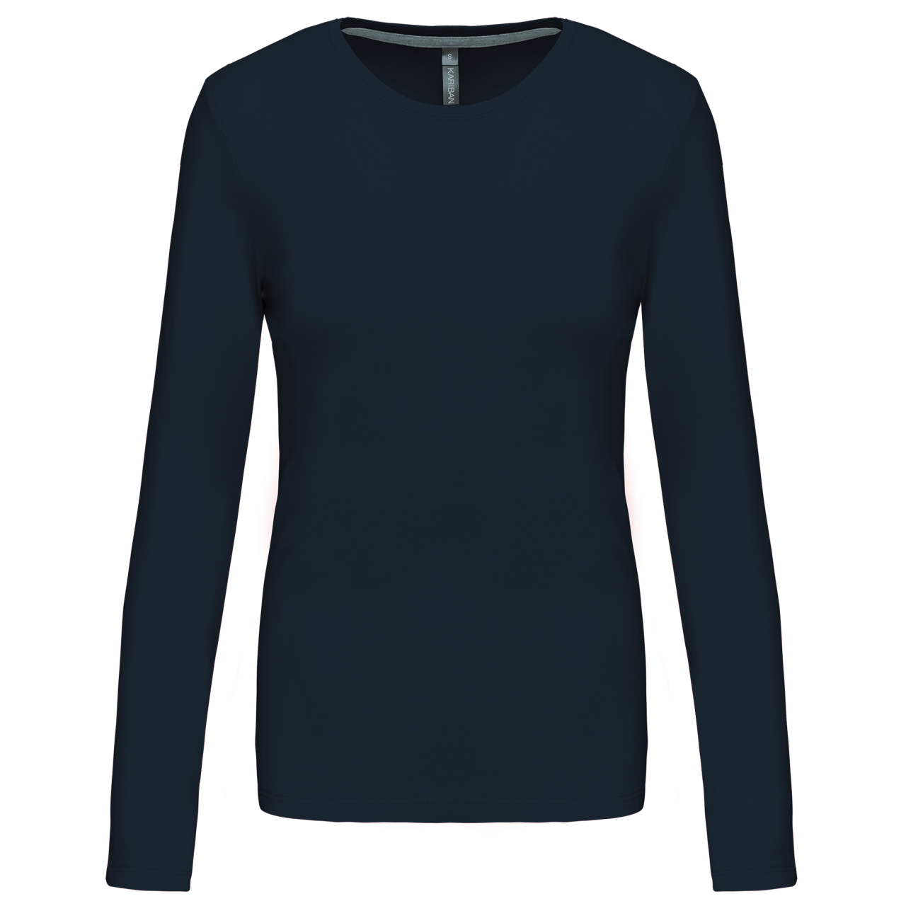 LADIES' LONG-SLEEVED CREW NECK T-SHIRT - Navy - Main