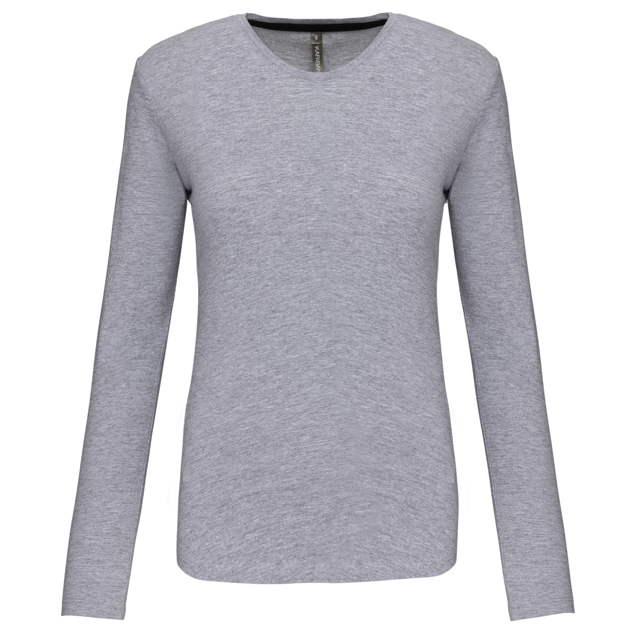 LADIES' LONG-SLEEVED CREW NECK T-SHIRT - Oxford Grey - Main