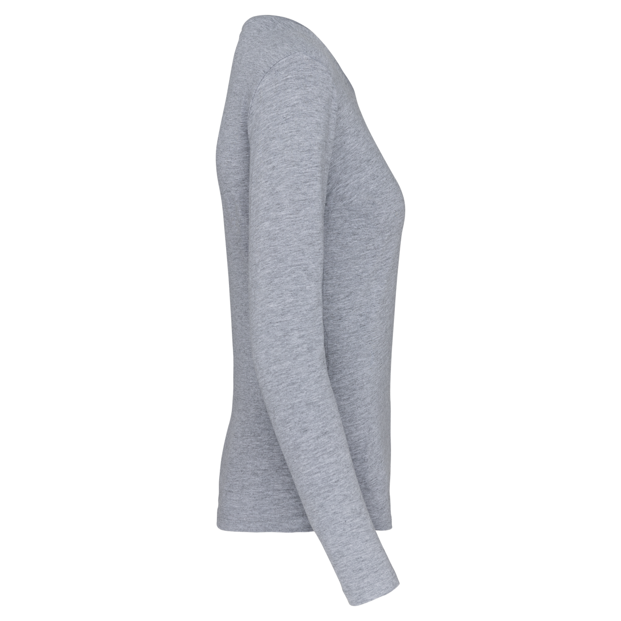 LADIES' LONG-SLEEVED CREW NECK T-SHIRT - Oxford Grey - Additional
