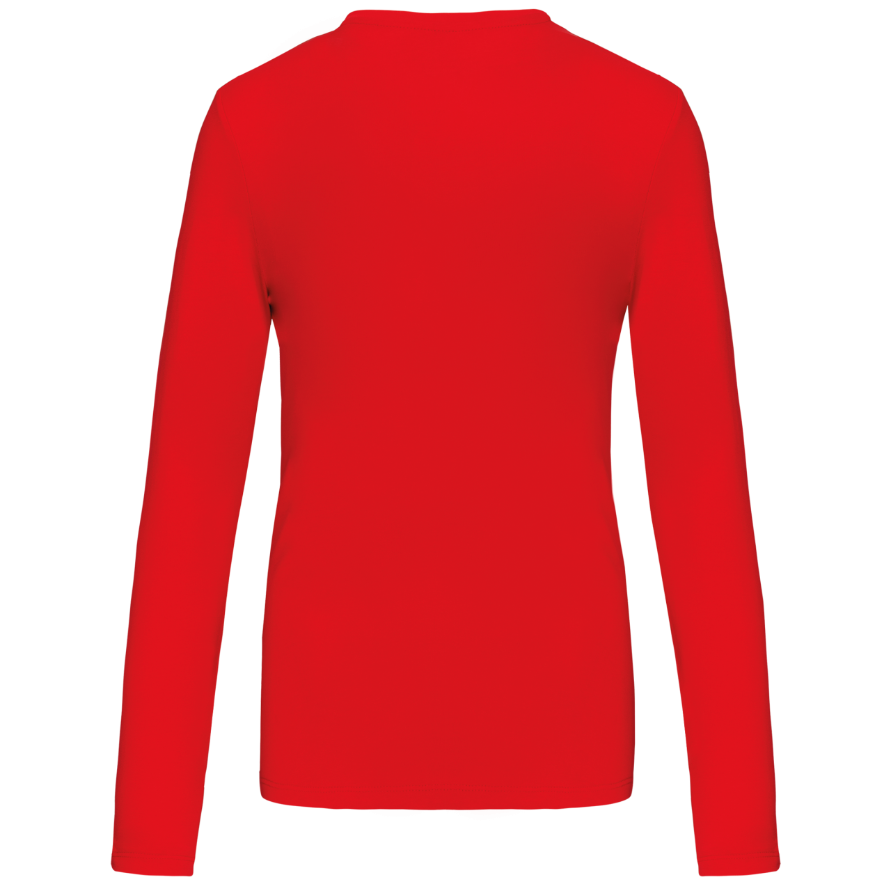 LADIES' LONG-SLEEVED CREW NECK T-SHIRT - Red - Additional