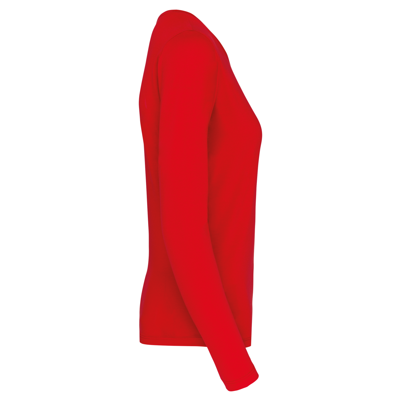 LADIES' LONG-SLEEVED CREW NECK T-SHIRT - Red - Additional
