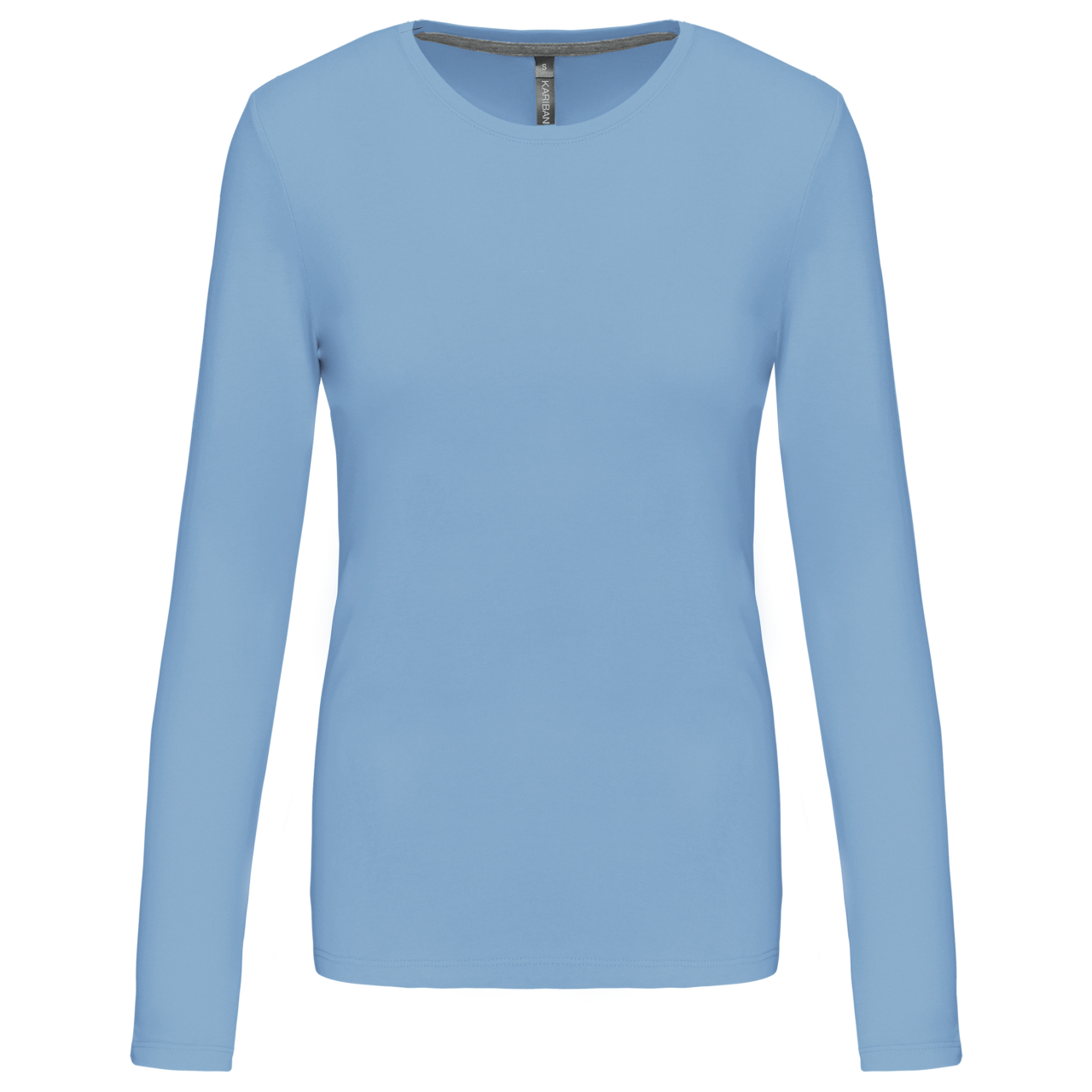 LADIES' LONG-SLEEVED CREW NECK T-SHIRT - Sky Blue - Main