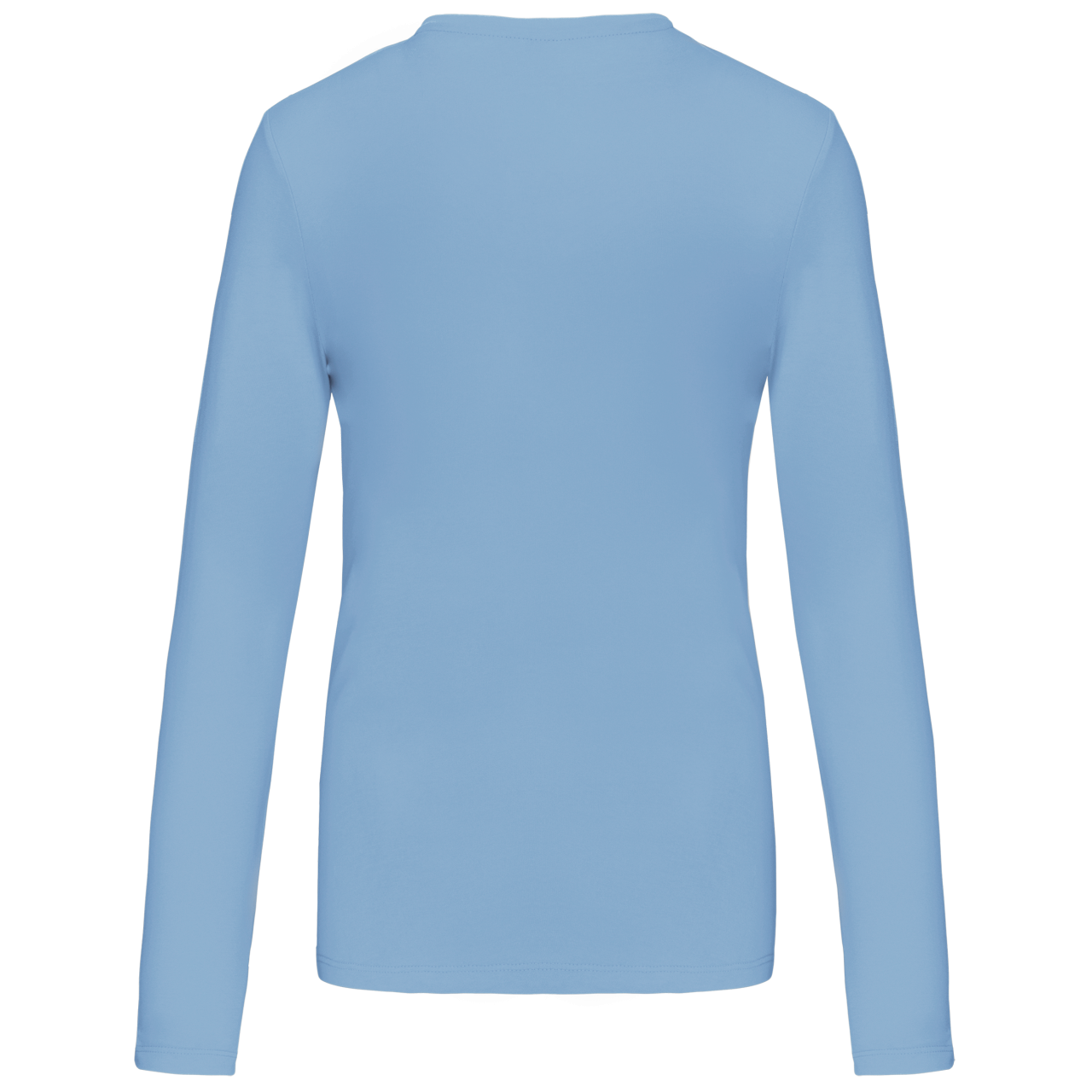 LADIES' LONG-SLEEVED CREW NECK T-SHIRT - Sky Blue - Additional