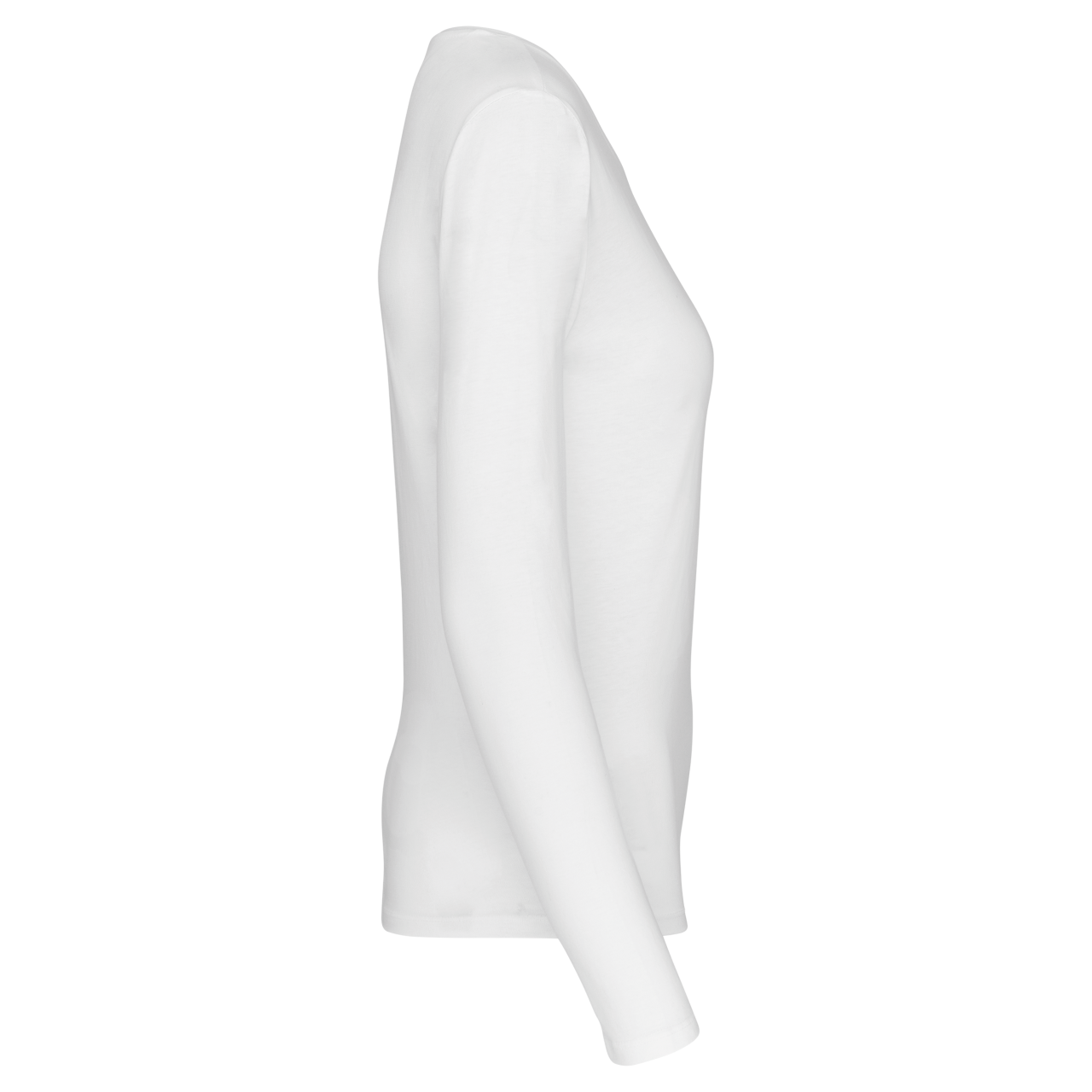 LADIES' LONG-SLEEVED CREW NECK T-SHIRT - White - Additional