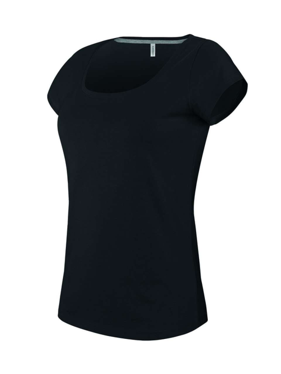 LADIES’ BOAT NECK SHORT-SLEEVED T-SHIRT - Black - Main