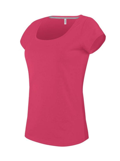 LADIES’ BOAT NECK SHORT-SLEEVED T-SHIRT - Fuchsia - Main