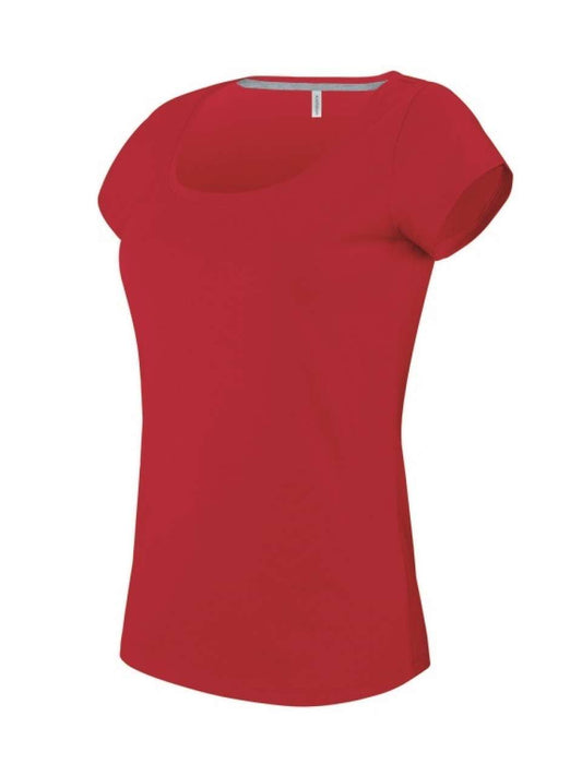LADIES’ BOAT NECK SHORT-SLEEVED T-SHIRT - Red - Main