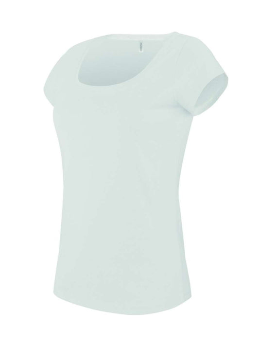 LADIES’ BOAT NECK SHORT-SLEEVED T-SHIRT - White - Main