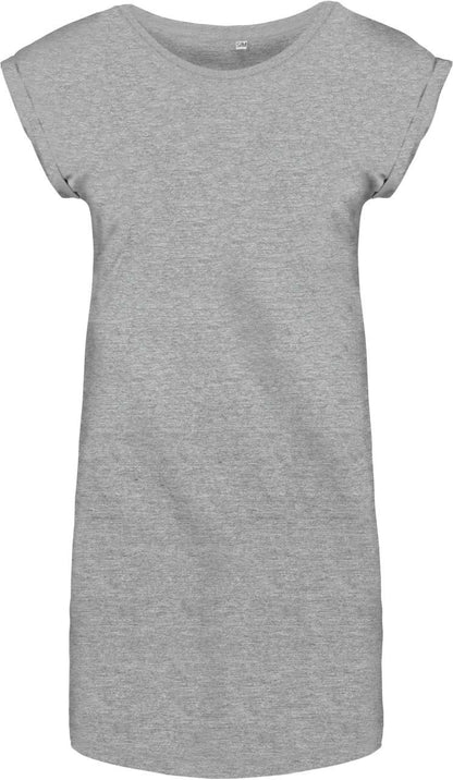 LADIES' LONG T-SHIRT - Light Grey Heather - colorimageurl