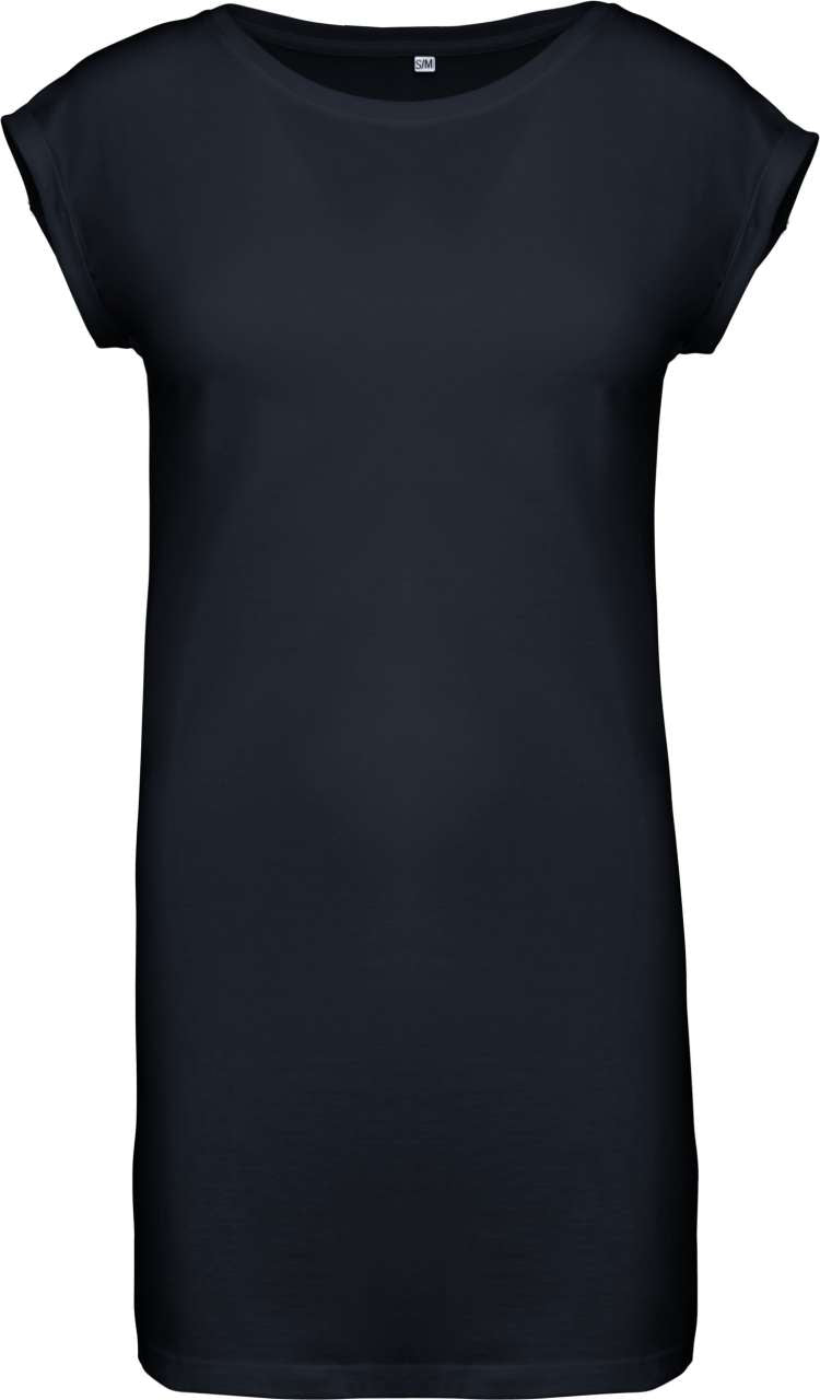 LADIES' LONG T-SHIRT - Navy - colorimageurl
