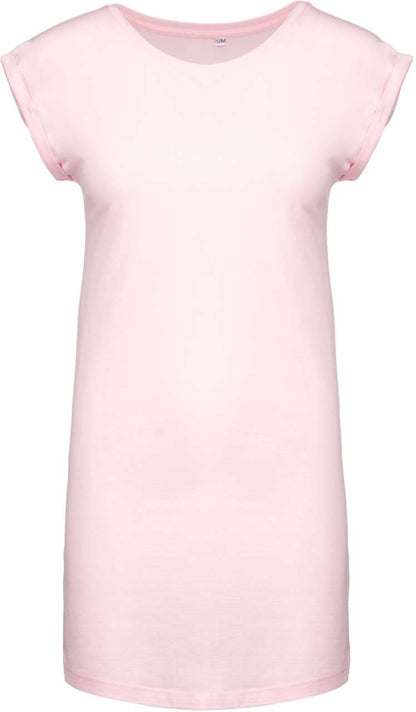 LADIES' LONG T-SHIRT - Pale Pink - colorimageurl