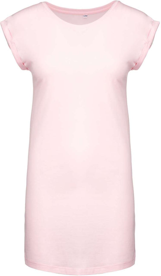 LADIES' LONG T-SHIRT - Pale Pink - colorimageurl