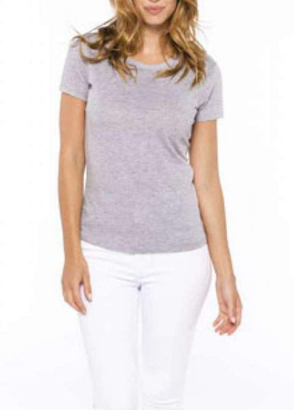 LADIES' CREW NECK SHORT SLEEVE T-SHIRT - Orange - Model