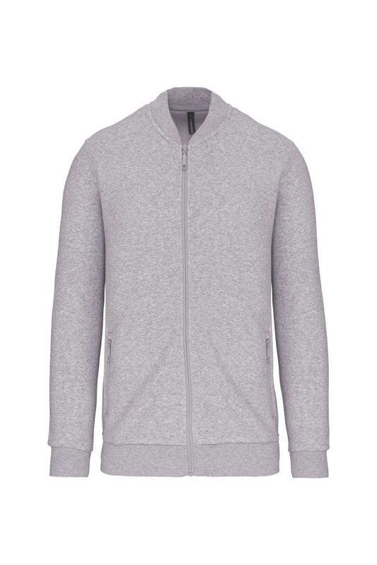 FULL ZIP FLEECE SWEATSHIRT - Oxford Grey - colorimageurl