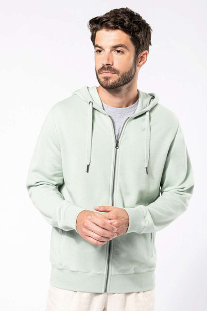 UNISEX ECO-FRIENDLY FRENCH TERRY ZIPPED HOODED SWEATSHIRT - Black - modelimageurl