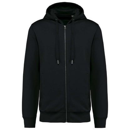 UNISEX ECO-FRIENDLY FRENCH TERRY ZIPPED HOODED SWEATSHIRT - Black - colorimageurl