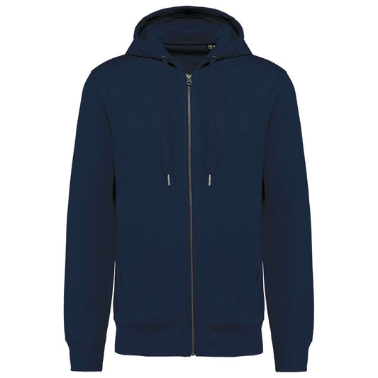 UNISEX ECO-FRIENDLY FRENCH TERRY ZIPPED HOODED SWEATSHIRT - Navy - colorimageurl