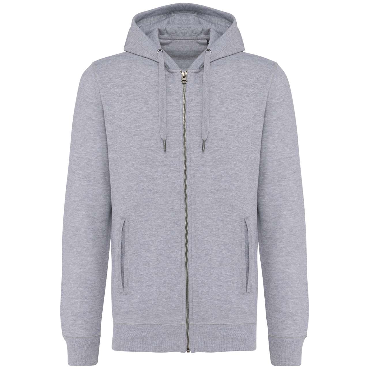 UNISEX ECO-FRIENDLY FRENCH TERRY ZIPPED HOODED SWEATSHIRT - Oxford Grey - colorimageurl