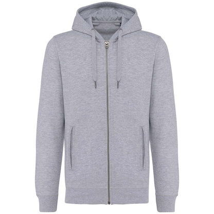 UNISEX ECO-FRIENDLY FRENCH TERRY ZIPPED HOODED SWEATSHIRT - Oxford Grey - colorimageurl