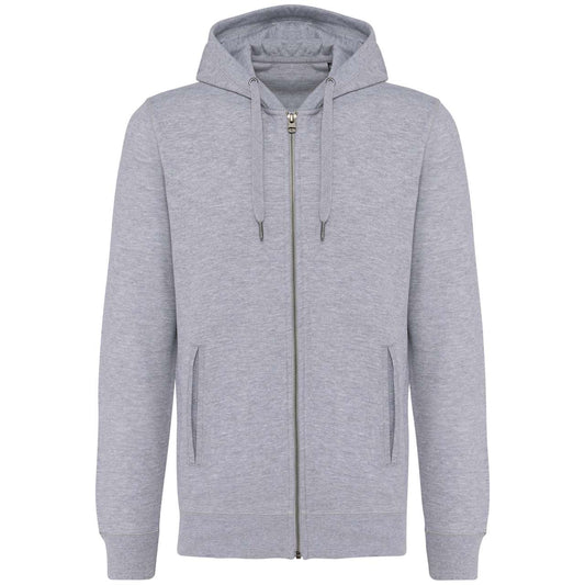 UNISEX ECO-FRIENDLY FRENCH TERRY ZIPPED HOODED SWEATSHIRT - Oxford Grey - colorimageurl